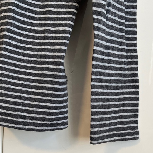 MICHAEL KORS Cotton Striped Grey Long Sleeve Top Silver Zipper Detail, Size M - Picture 4 of 8